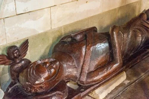 Wooden effigy of a crusader knight