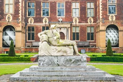 The river god and main house entrance