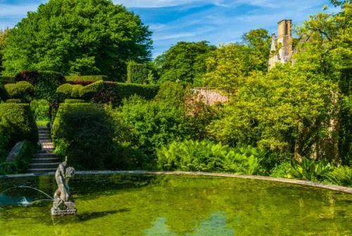 A fountain in the gardens