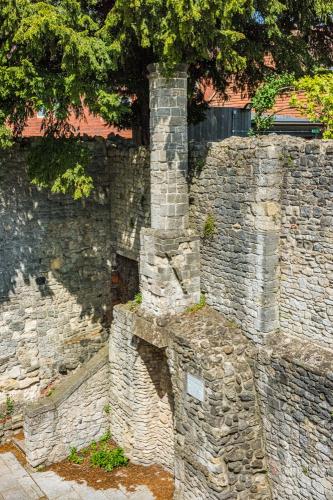 The reconstructed Norman chimney
