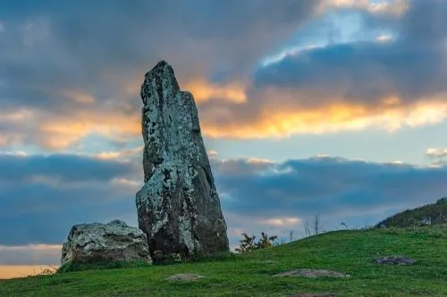 The Long Stone at sunset