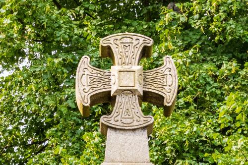 The 'Canterbury Cross' atop the obelisk