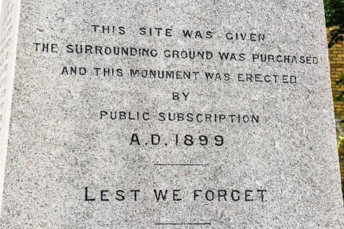 The memorial's dedication