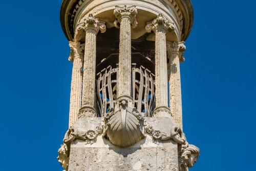 Note the model of the Mayflower's prow