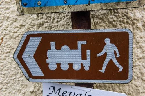 A signpost to the railway exhibition