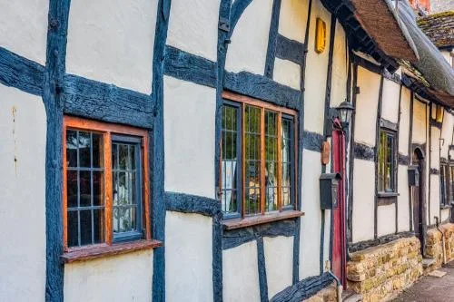 Timber-framed thatched cottages, High Street