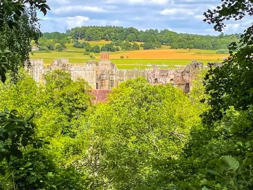 Cowdray House from Midhurst Castle