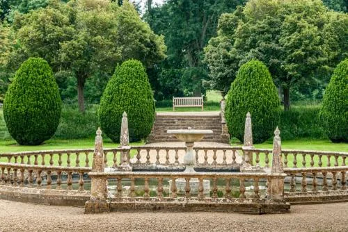 A fountain in the formal garden