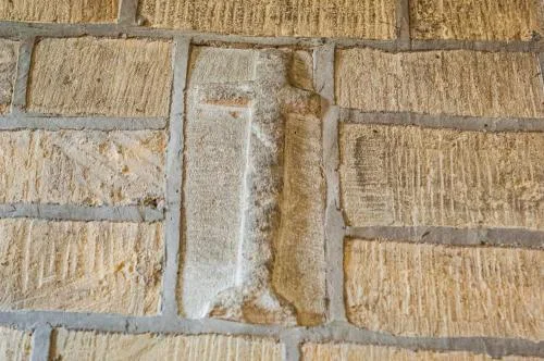 Saxon cross, west wall