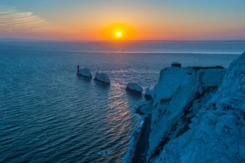 Needles Rocks at sunset