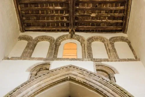 Norman clerestory windows in the nave