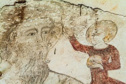 St Christopher medieval wall painting