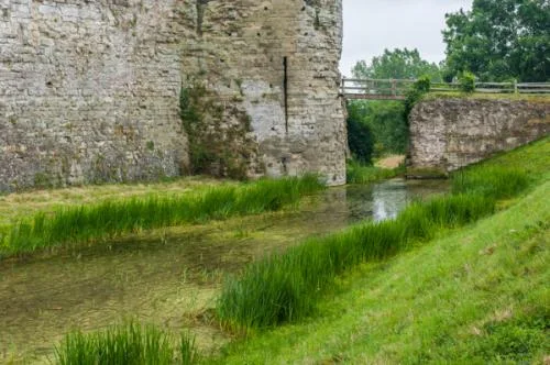 The medieval moat and inner bailey