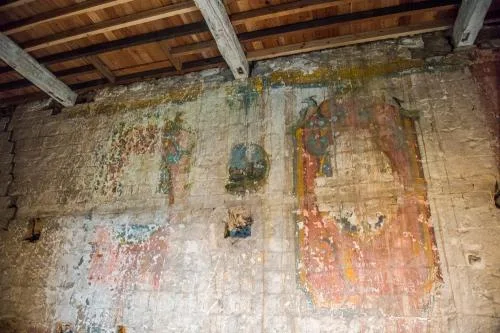 Napoleonic wall paintings inside the Great Tower