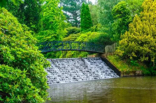 Footbridge over a cascade