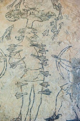 Martyrdom of St Christopher wall painting