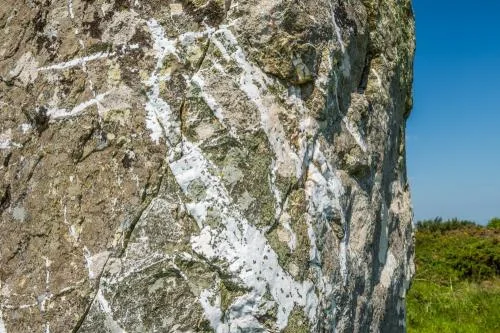 A closeup of the monolith's surface