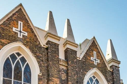 The church's west facade