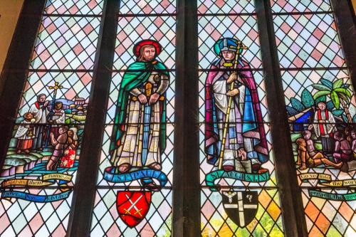 St Paul and St Augustine stained glass