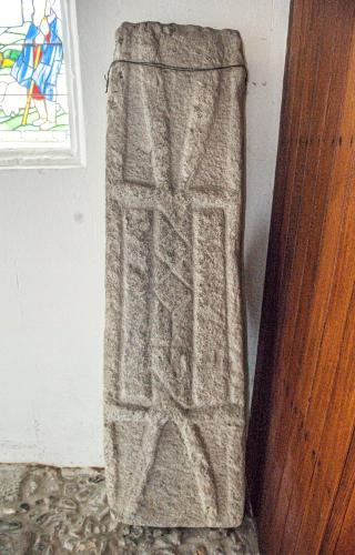 A Saxon coffin lid in the porch