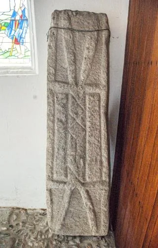A Saxon coffin lid in the porch