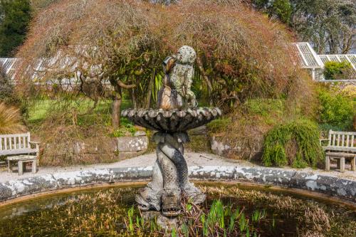 A fountain in the walled garden