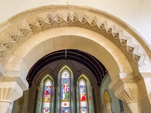 The restored chancel arch