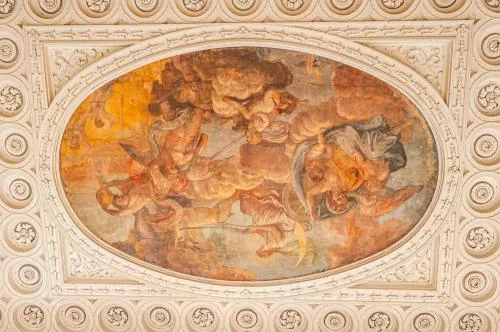 West portico ceiling