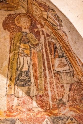 St James leading pilgrims wall painting
