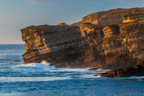 Layers of rock on the cliffs