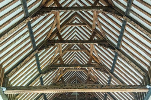 The restored timber roof