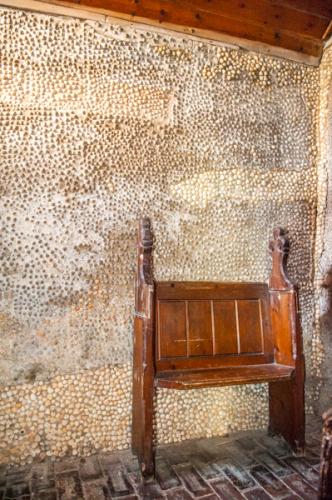 The back wall of the vestry