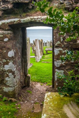 Looking out from the chapel towards the sea
