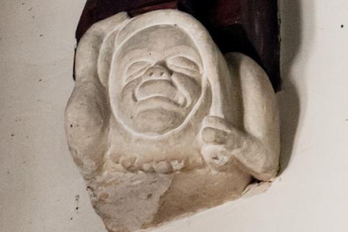 A medeval corbel head