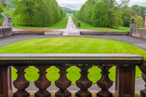Looking down the long entrance drive - fit for a queen