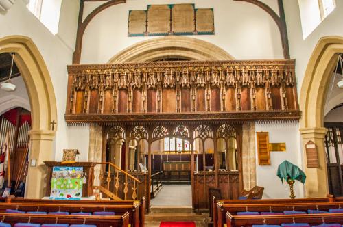 Looking east towards the chancel screen