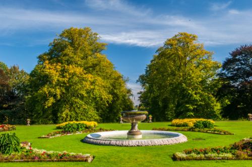 Formal gardens behind the house