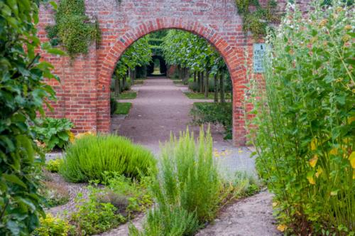 A walled garden archway