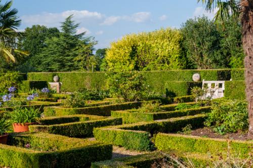 A formal parterre near the house