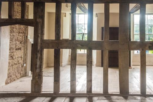 Looking into the partially restored interior