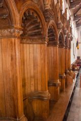 Carved oak choir stalls