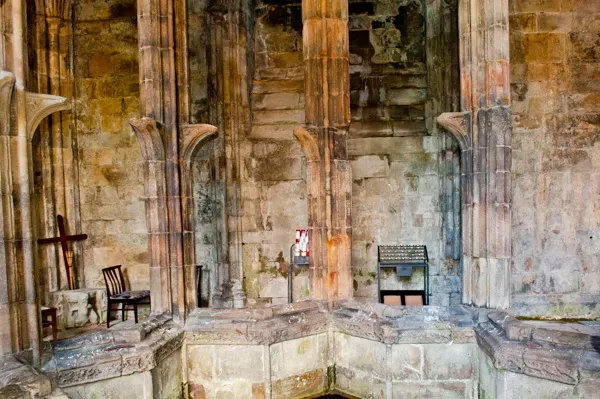 The back wall of the inner pool
