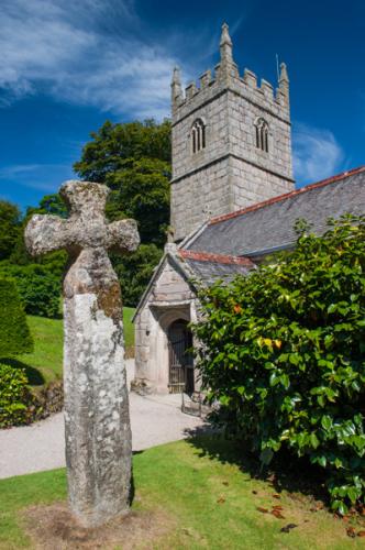 The Celtic Cross and St Hydroc's church
