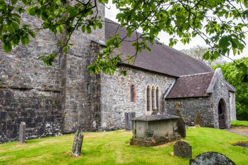 The church stands within the fort