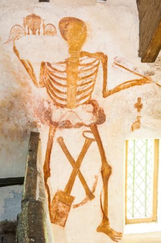 Wall painting of a skeleton
