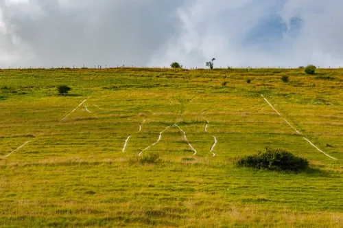 The Long Man from the base of the hill