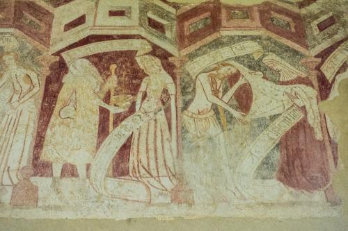 The Seven Works of Mercy 14th century wall paintings