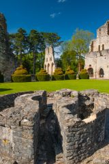 Looking from the lavabo towards the abbey church