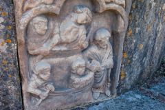 Carved panel on the lavabo base