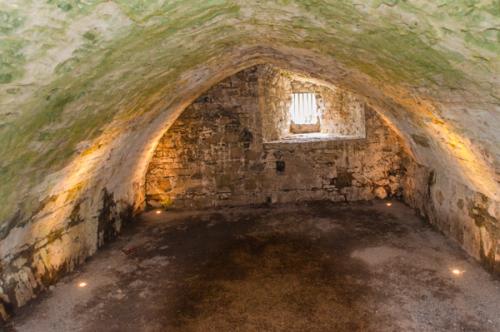 A barrel-vaulted storage chamber